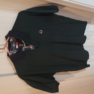 Tommy Hilfiger polo shirt Men's M Green with Navy collar